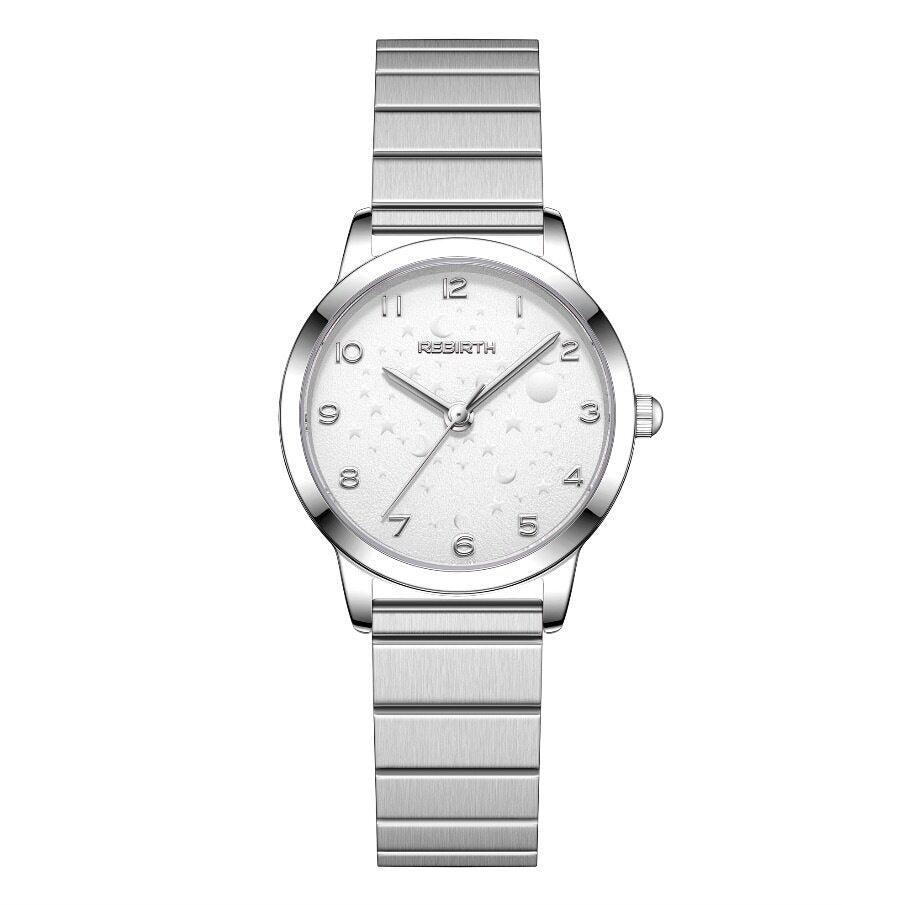 2023 New REBIRTH Women's Watch on the Market: Stylish and Simple Alloy Strap Quartz Women's Watch d051