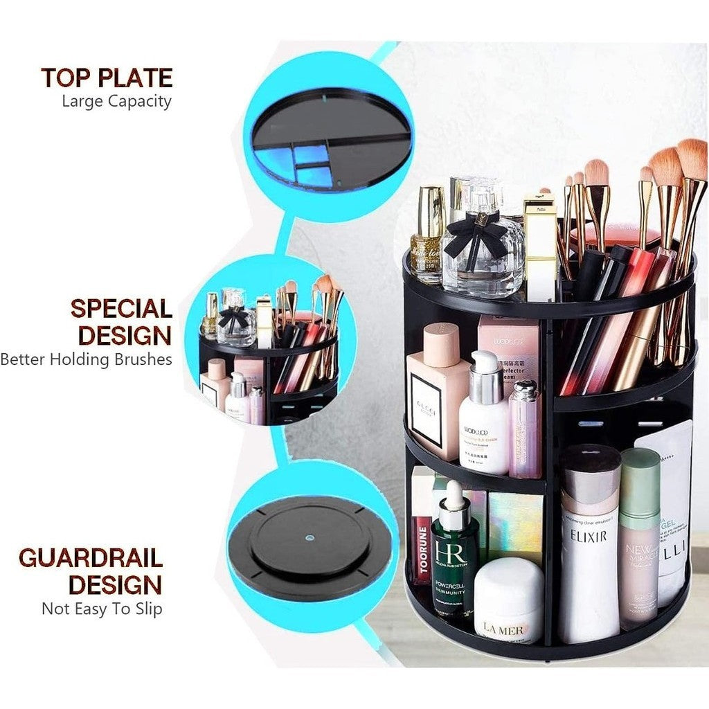 360 Degree Rotating Make up Organizers Cosmetics brush Holder Perfume Lipsticks Large Diamond Skincare Cosmetic Organizer