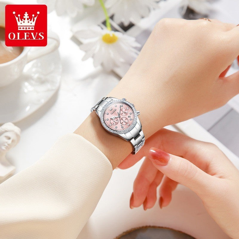 2024 New Style OLEVS Brand Ladies Watch Light Luxury Quartz Niche Diamond Ladies Watch 9909