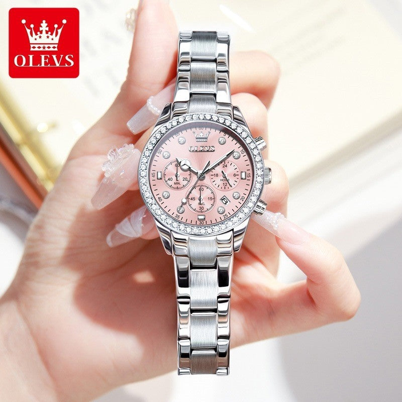 2024 New Style OLEVS Brand Ladies Watch Light Luxury Quartz Niche Diamond Ladies Watch 9909