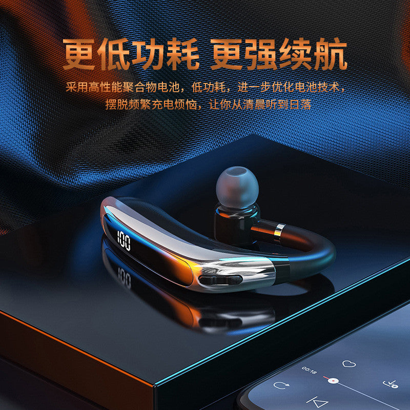 2024 New Style Bluetooth Headset Wireless Hanging Ear Type with Power Digital Display Universal ios Android Long Battery Life Noise Reduction