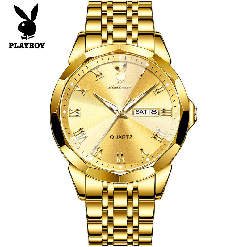 2024 New Style PLAYBOY Brand Quartz Dual Calendar Men's Watch 3502 2024 Latest Style