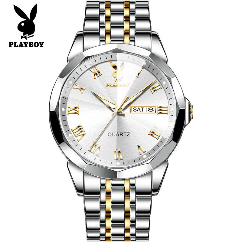 2024 New Style PLAYBOY Brand Quartz Dual Calendar Men's Watch 3502 2024 Latest Style