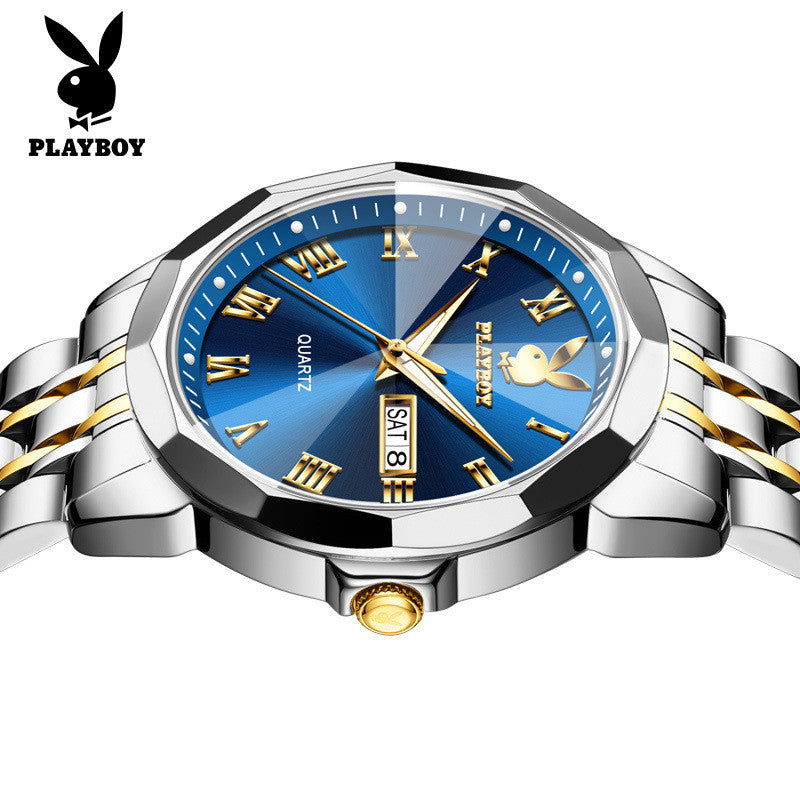 2024 New Style PLAYBOY Brand Quartz Dual Calendar Men's Watch 3502 2024 Latest Style