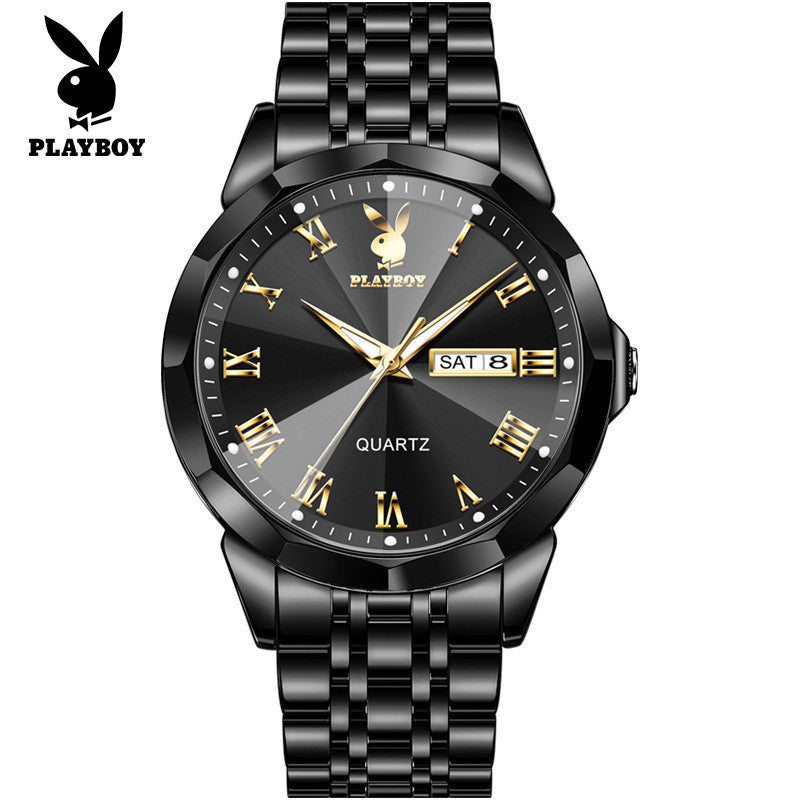 2024 New Style PLAYBOY Brand Quartz Dual Calendar Men's Watch 3502 2024 Latest Style