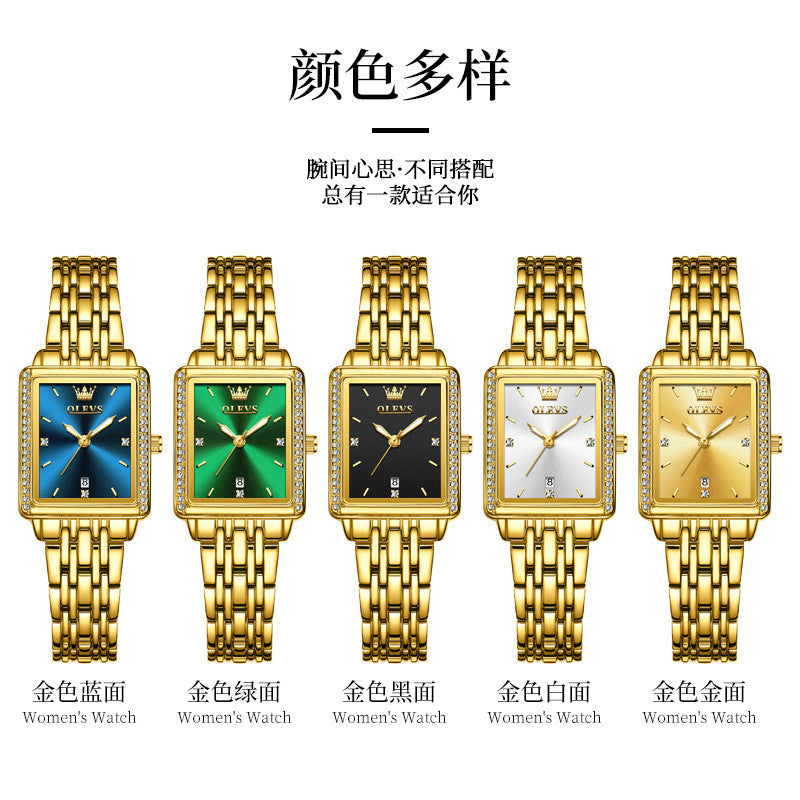 2024 New Style OLEVS 9995 Brand 520 Simple Rectangular Ladies Quartz Watch