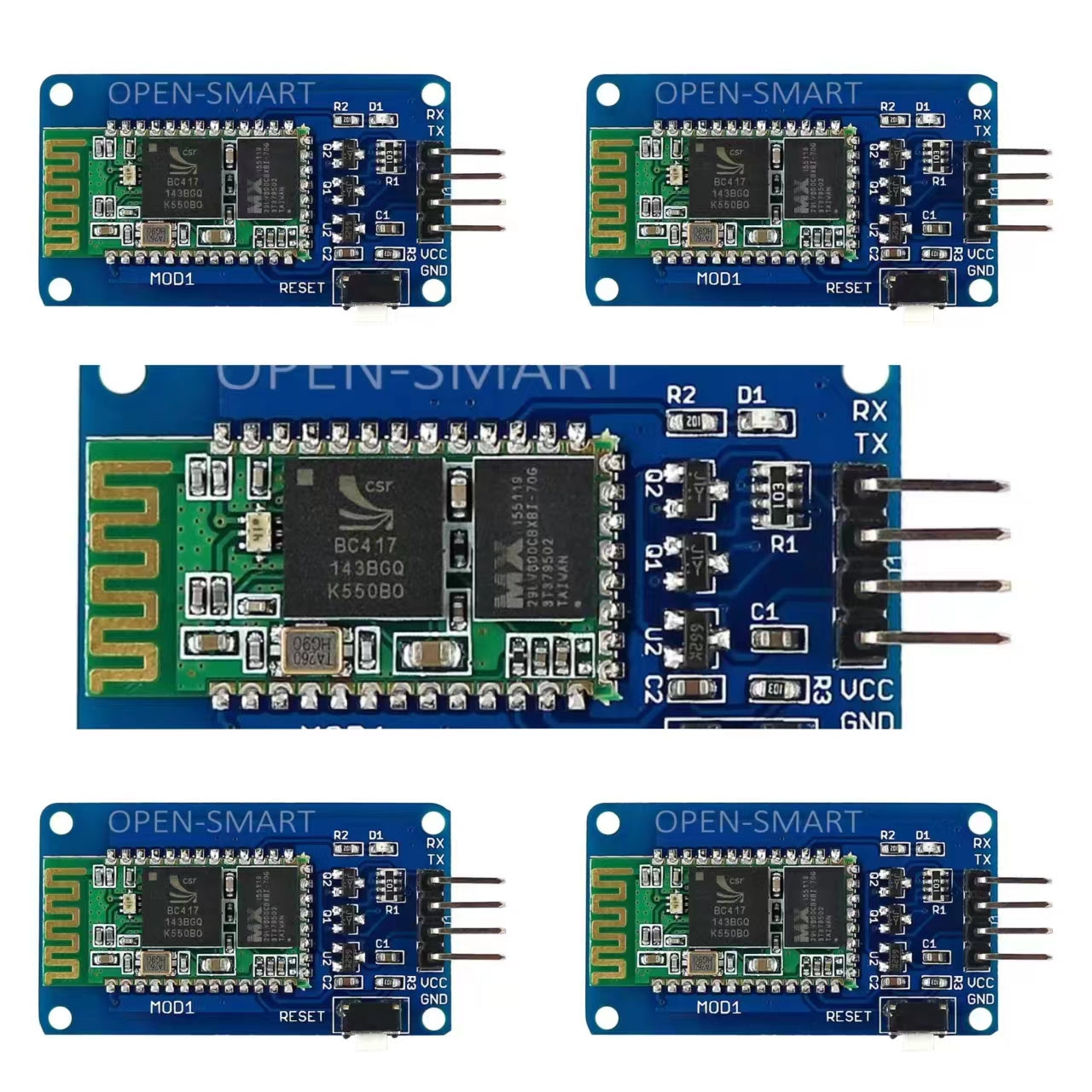 5PCS  OPEN-SMART Wireless Serial Bluetooth-compatible Transceiver Master-Slave Module Compatible with 3.3V / 5V for Arduino